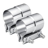 EVIL ENERGY 2.25-inch exhaust clamp side view showing a durable stainless band for secure exhaust connections.