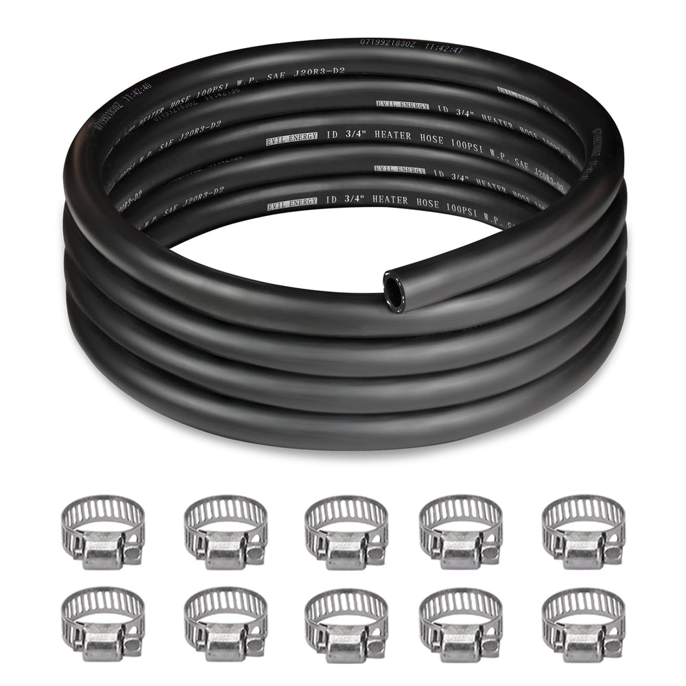 EVIL ENERGY 3/4-Inch heater hose in a 10ft length shows radiator-to-coolant routing capability