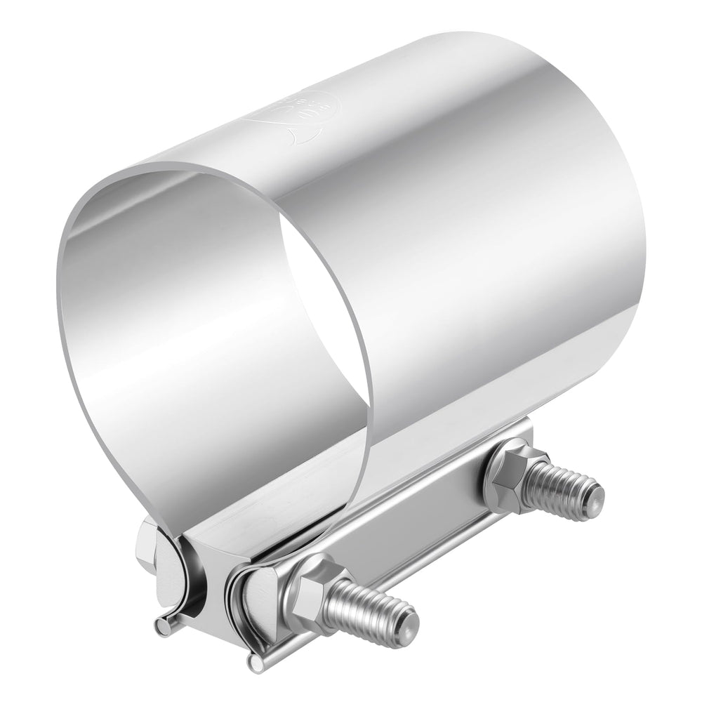 EVIL ENERGY 3.5 inch exhaust clamp side view with secure, rust-resistant connection.