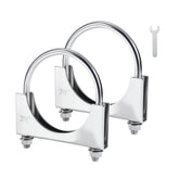 EVIL ENERGY 3-5 inch U-bolt clamp front view secures exhaust pipes with reduced vibration.