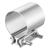 EVIL ENERGY 3-inch exhaust clamp securing a butt joint for a leak-free connection
