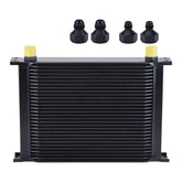 EVIL ENERGY 30-row oil cooler front view, durable aluminum for efficient cooling.