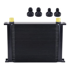 EVIL ENERGY 30-row oil cooler front view, durable aluminum for efficient cooling.