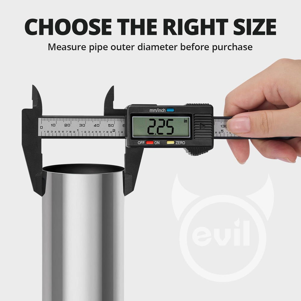 EVIL ENERGY 304 stainless steel band on exhaust pipe for durable performance.