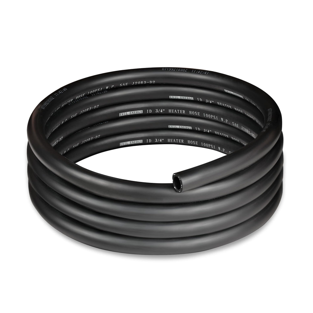EVIL ENERGY 34inch heater hose, exterior view in black, ideal for coolant routing.