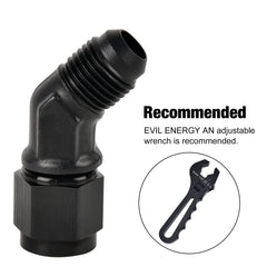 EVIL ENERGY swivel fitting provides 360-degree orientation for easy installation.
