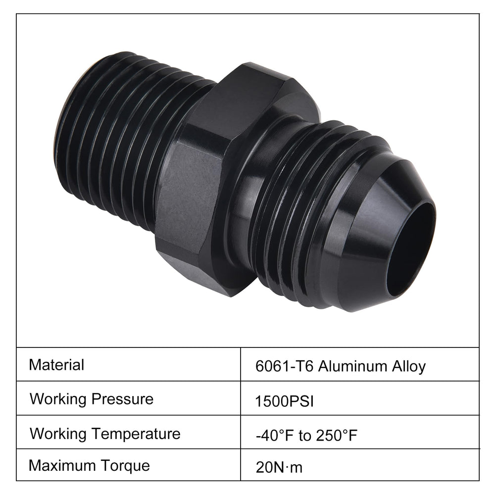 Close-up of 3/8 NPT threads on EVIL ENERGY adapter emphasizes tight seal potential.