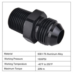 Close-up of 3/8 NPT threads on EVIL ENERGY adapter emphasizes tight seal potential.