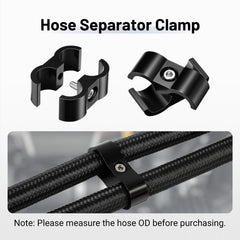 EVIL ENERGY 4AN hose separator clamp closeup: durable 6061-T6 aluminum