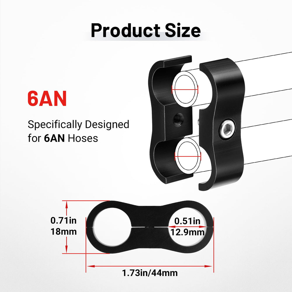 EVIL ENERGY 6061-T6 aluminum 6AN hose clamp for reliable line support.