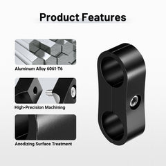 6061-T6 aluminum EVIL ENERGY clamp with black finish resists corrosion in performance environments.