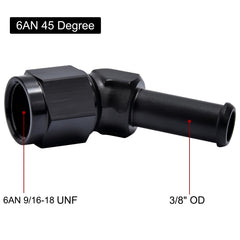 EVIL ENERGY 6AN barb fittings aluminum 6061-T6 for durable hose assemblies.