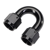 EVIL ENERGY 6AN swivel coupler shown in black aluminum for easier 180-degree routing.