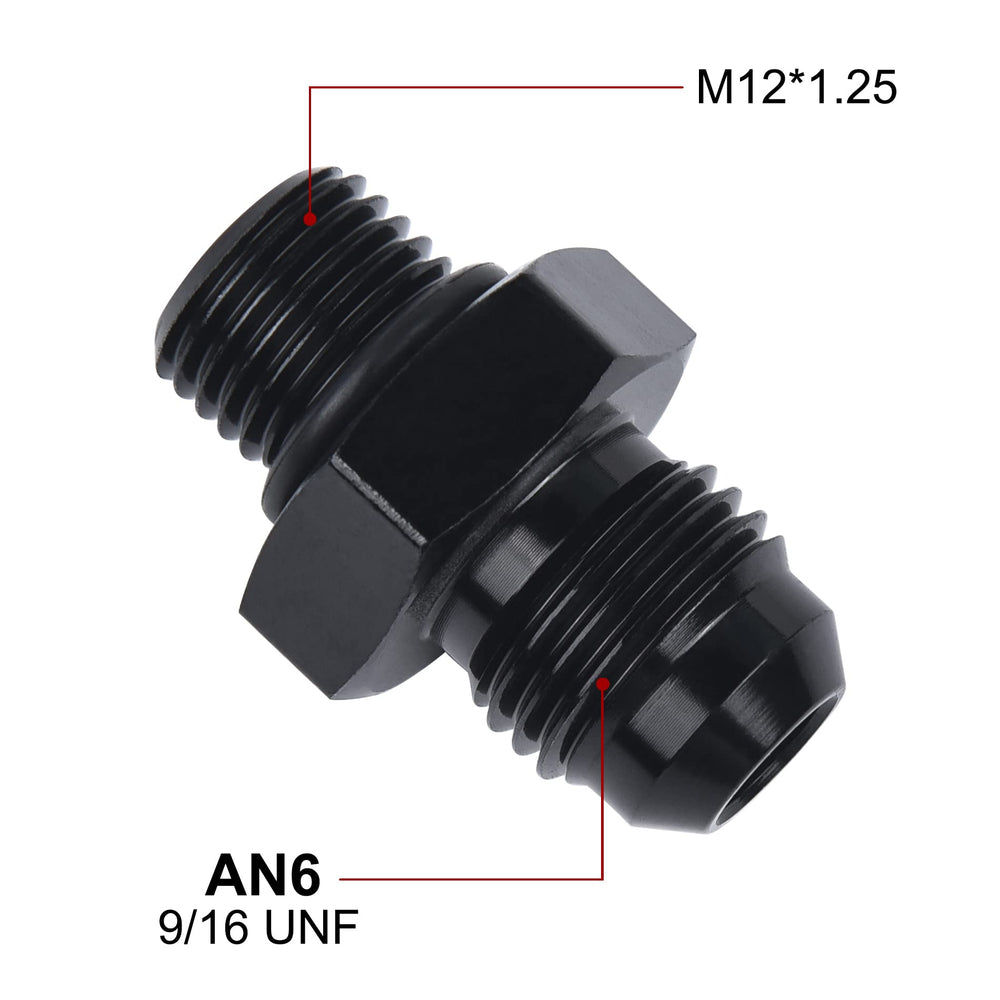 EVIL ENERGY 6AN flare to M12 adapter side angle shows compact, lightweight aluminum body