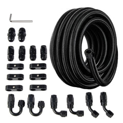EVIL ENERGY 6AN fuel line kit with 16ft black hose for high-pressure performance.