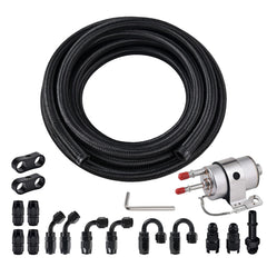 EVIL ENERGY 6AN fuel line kit closeup shows durable braided hose for EFI installations.