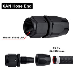 EVIL ENERGY 6AN hose end 45-degree fitting enables tighter routing.