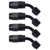 EVIL ENERGY 6AN 45-degree swivel hose-end fitting in black for quick braided hose connections.