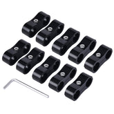 EVIL ENERGY 6AN hose separator clamp aluminum black assembly keeps fuel lines organized.