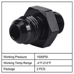 EVIL ENERGY adapter close-up reveals 37-degree flare seal and O-ring interface