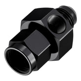 EVIL ENERGY 6AN take-off with swivel and 1/8 NPT gauge port for fuel pressure sensing.