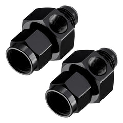 EVIL ENERGY 6AN male flare to -6 female swivel with gauge port for easy monitoring