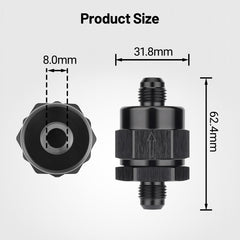 EVIL ENERGY inline valve with stainless steel spring ensures reliable closure.