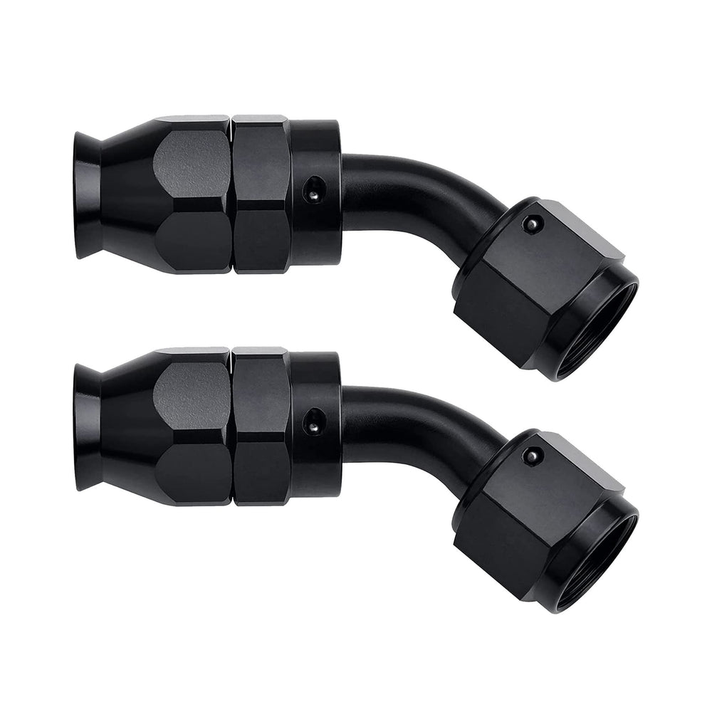 EVIL ENERGY 6AN PTFE hose end fitting 45-degree black showing durable connections.