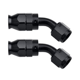 EVIL ENERGY 6AN PTFE hose end fitting 45-degree black showing durable connections.