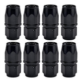 EVIL ENERGY 6AN straight swivel hose end in black, ready for easy alignment
