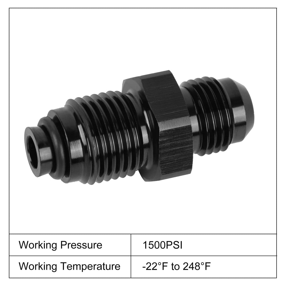 EVIL ENERGY 6AN to M16x1.5 adapter in use shows seamless fit with fluid lines.
