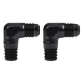 EVIL ENERGY 6AN to 1/4NPT 90-degree fitting in aluminum with black finish for durable connections