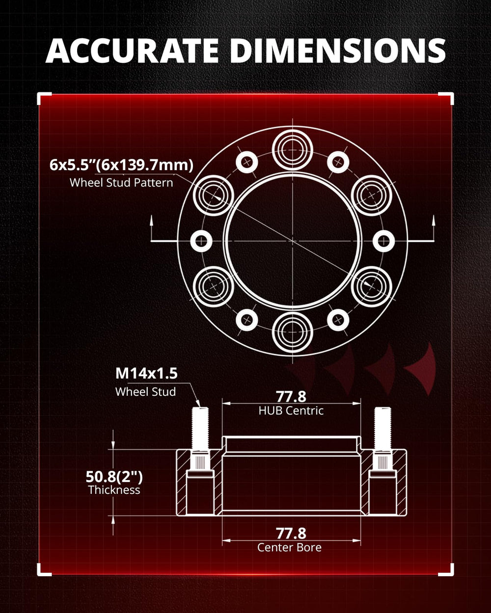 EVIL ENERGY 6x139.7mm hubcentric lip spacers for Ram 1500 stability