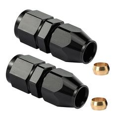EVIL ENERGY 8AN female flare to half-inch compression hardline fitting in black for upgraded fuel lines
