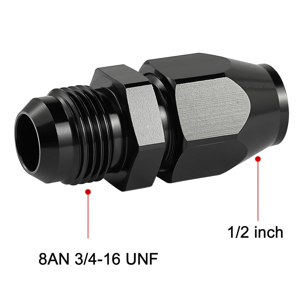EVIL ENERGY 8AN flare fitting with brass ferrule for secure seal.