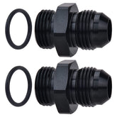 EVIL ENERGY 8AN flare to 8AN ORB male adapter black for secure fuel rail connections.