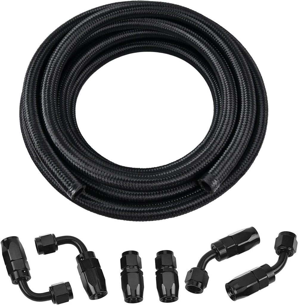 EVIL ENERGY 8AN fuel line kit 10ft black braided side view for durable routing