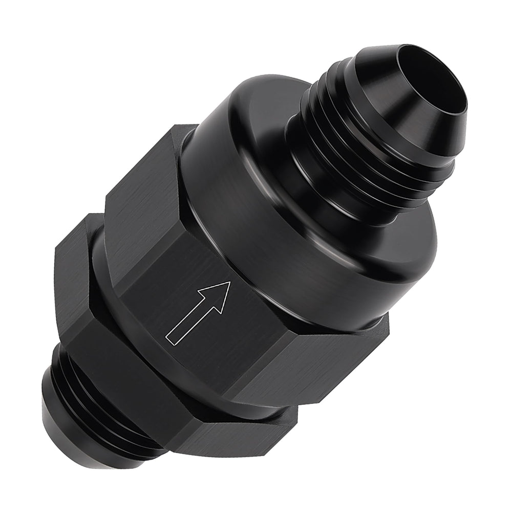 EVIL ENERGY 8AN male check valve with diaphragm in black for reliable backflow prevention.