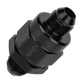 EVIL ENERGY 8AN male check valve with diaphragm in black for reliable backflow prevention.