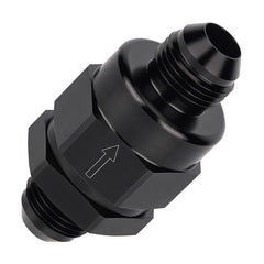 EVIL ENERGY 8AN male check valve with diaphragm in black for reliable backflow prevention.