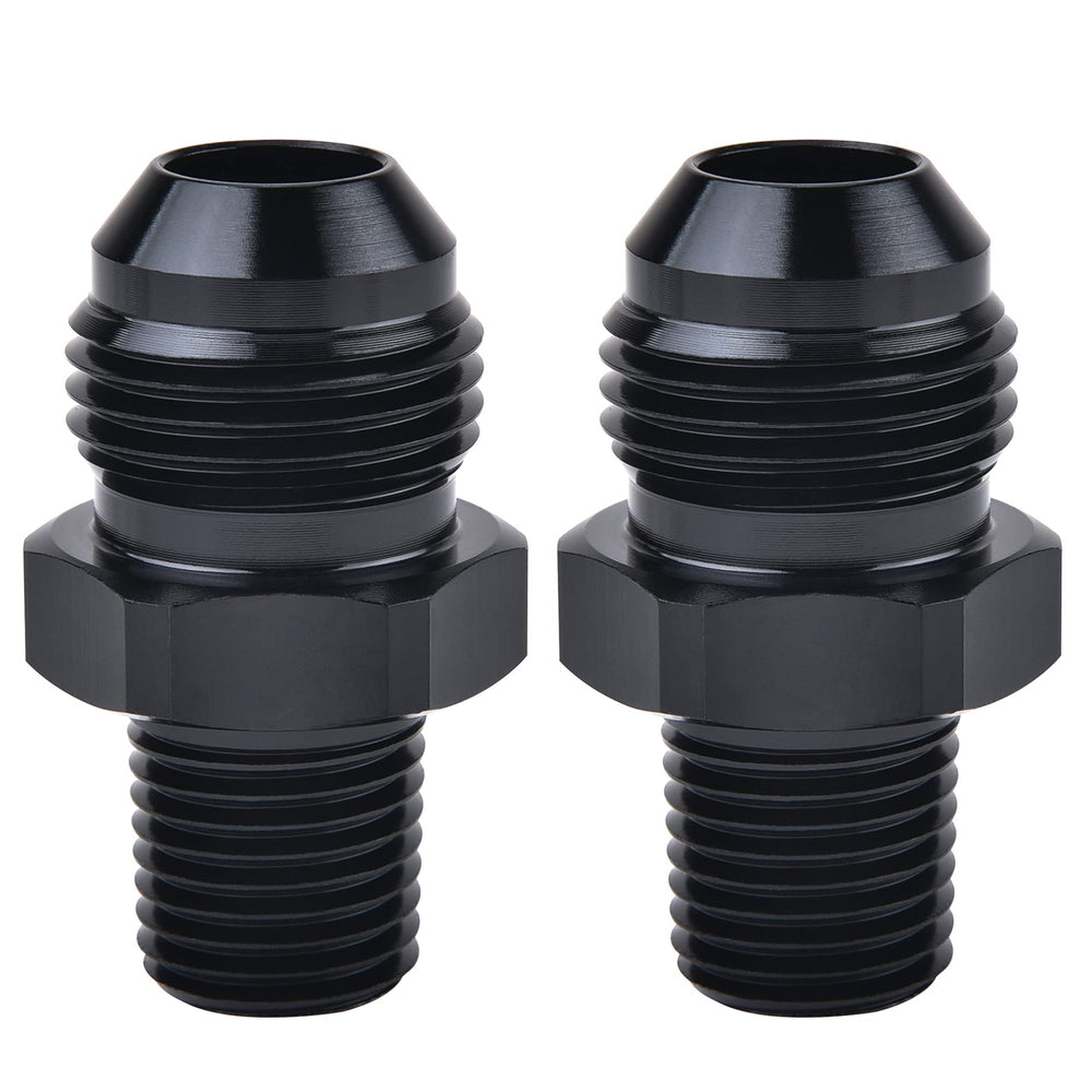EVIL ENERGY 8AN to 1/4-in NPT adapter, straight black finish for fuel system connections
