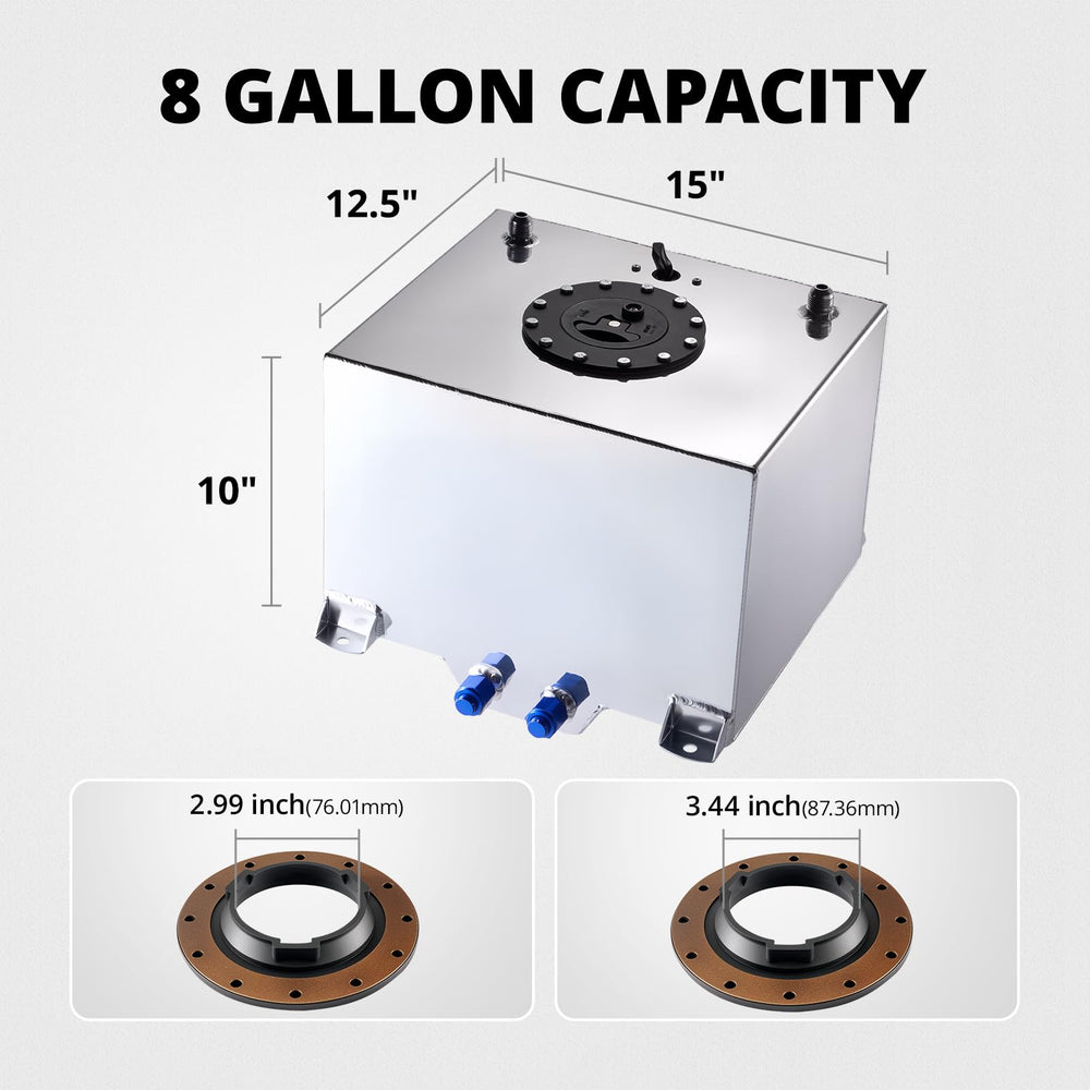 EVIL ENERGY 8 gallon fuel cell side view highlights robust construction for race-ready builds