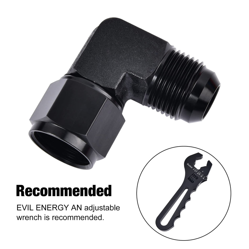 EVIL ENERGY aluminum 6061-T6 with black anodized finish for durable, high-PSI connections.