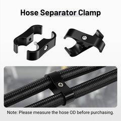 EVIL ENERGY AN8 fuel-line mounting clamp keeps hoses organized and evenly spaced.