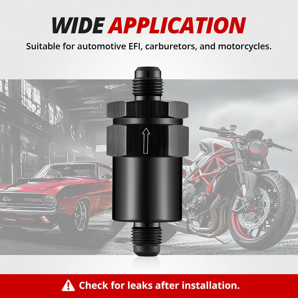 EVIL ENERGY compact inline fuel filter designed for tight engine bays