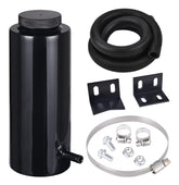 EVIL ENERGY 800ml aluminum coolant overflow tank in black, ideal for universal mounting.