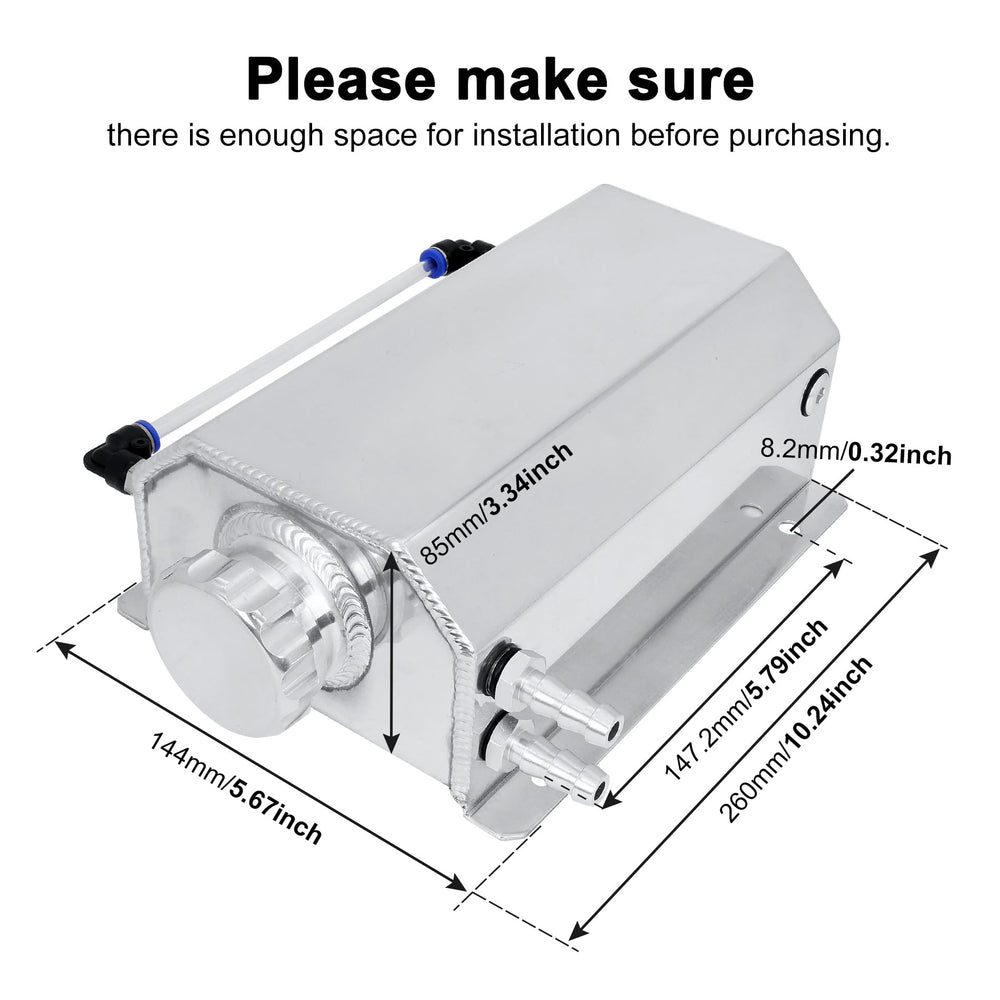 EVIL ENERGY 2L overflow tank bottom drain simplifies cleaning and maintenance.