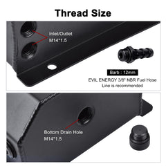 EVIL ENERGY side-port with M14x1.5 for secure connections.