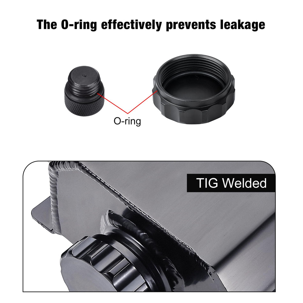 EVIL ENERGY universal overflow tank fits many vehicles, easing installation in tighter engine bays.