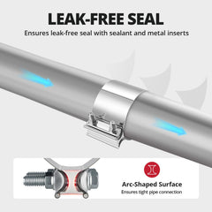 EVIL ENERGY exhaust-system connection showing robust pipe-to-muffler interface.